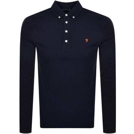 Product Image for Farah Vintage Ricky Long Sleeve Polo T Shirt Navy