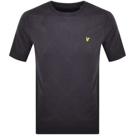 Product Image for Lyle And Scott Brushed Argyle T Shirt Navy
