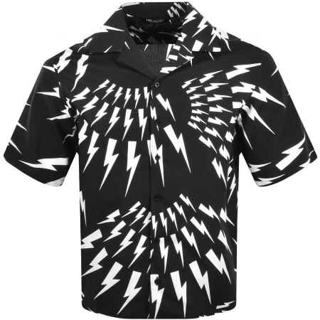 Product Image for Neil Barrett Short Sleeve Crazy Bolts Shirt Black