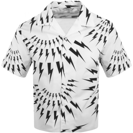 Product Image for Neil Barrett Short Sleeve Crazy Bolts Shirt White