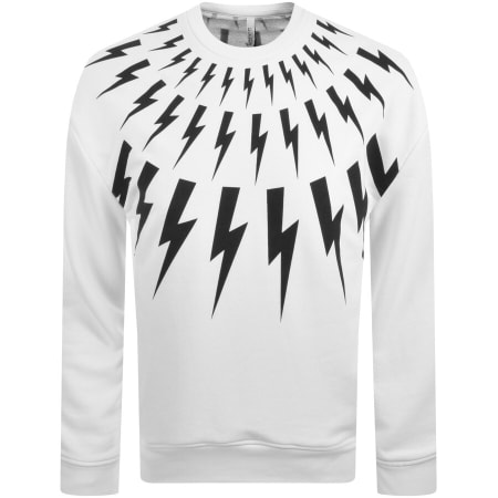 Product Image for Neil Barrett Fair Isle Thunderbot Sweatshirt White