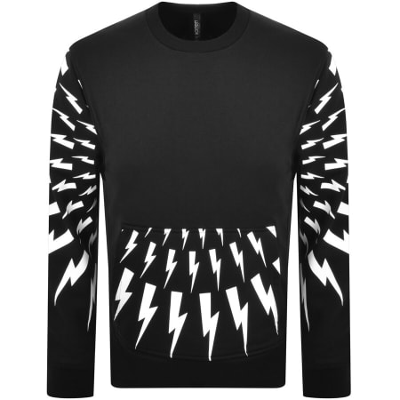 Product Image for Neil Barrett Fair Isle Thunderbot Sweatshirt Black