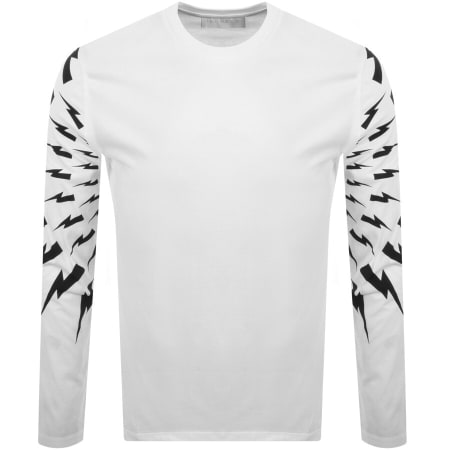 Product Image for Neil Barrett Thunderbolt Long Sleeve T Shirt White