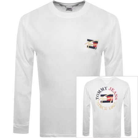 Product Image for Tommy Jeans Circular Long Sleeve T Shirt White