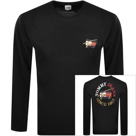 Product Image for Tommy Jeans Circular Long Sleeve T Shirt Black