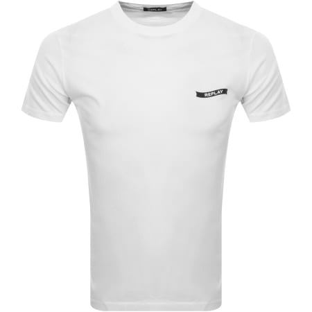 Product Image for Replay Logo Crew Neck T Shirt White