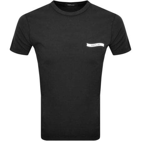 Product Image for Replay Logo Crew Neck T Shirt Black