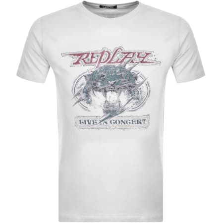 Product Image for Replay Logo Crew Neck T Shirt White