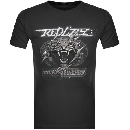 Product Image for Replay Logo Crew Neck T Shirt Grey