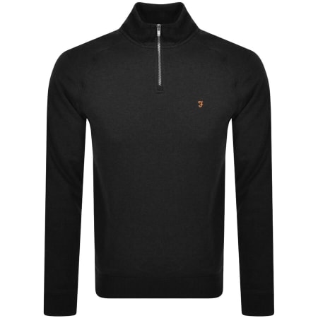 Product Image for Farah Vintage Jim Half Zip Sweatshirt Black