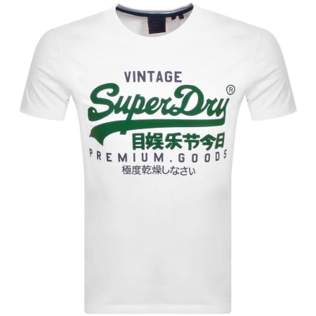 Product Image for Superdry Vintage Label Logo T Shirt White