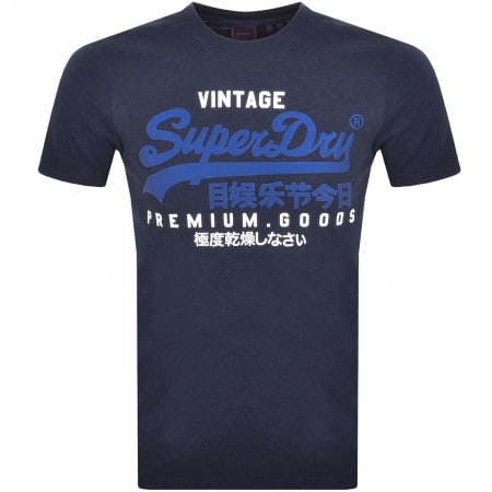 Product Image for Superdry Vintage Label Logo T Shirt Navy