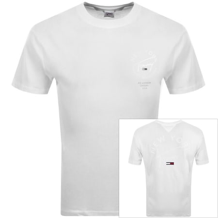 Product Image for Tommy Jeans Tonal Gloss Logo T Shirt White