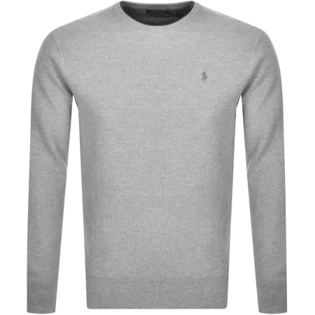 Product Image for Ralph Lauren Crew Neck Waffle Knit Jumper Grey