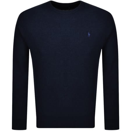 Product Image for Ralph Lauren Crew Neck Waffle Knit Jumper Navy