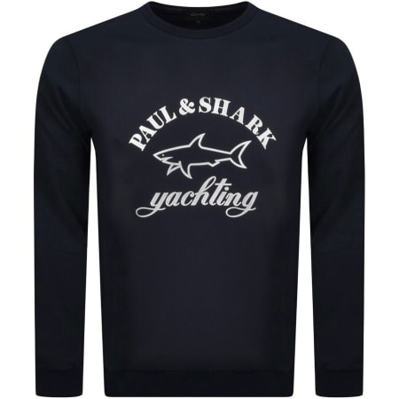 Product Image for Paul And Shark Crew Neck Logo Sweatshirt Navy