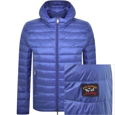 Product Image for Paul And Shark Quilted Hooded Jacket Blue