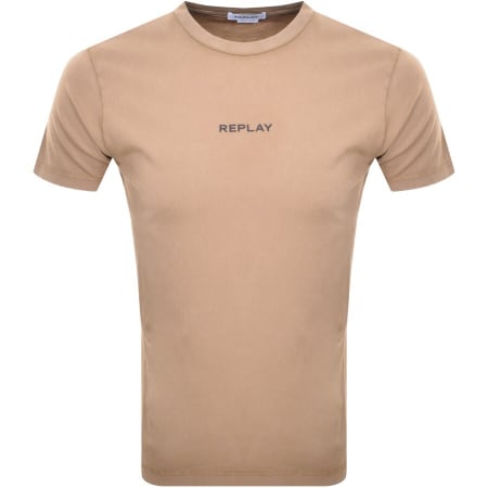 Product Image for Replay Logo Crew Neck T Shirt Brown