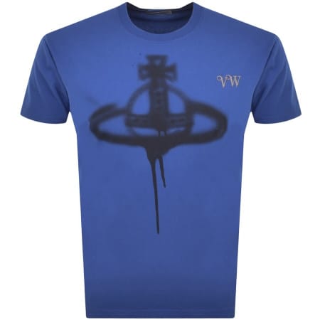 Product Image for Vivienne Westwood Spray Orb Logo T Shirt Blue