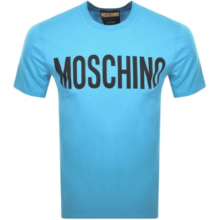 Product Image for Moschino Short Sleeve Logo T Shirt Blue