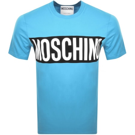 Product Image for Moschino Short Sleeve Milano Logo T Shirt Blue