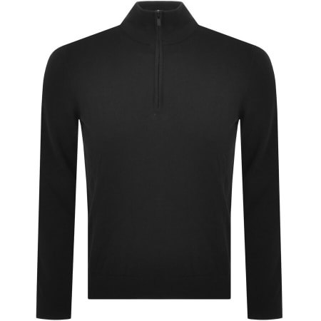 Product Image for HUGO San Quintus Half Zip Knit Jumper Black