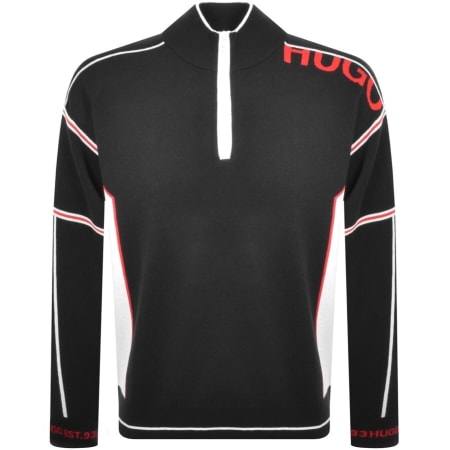 Product Image for HUGO Slogono Half Zip Knit Jumper Navy