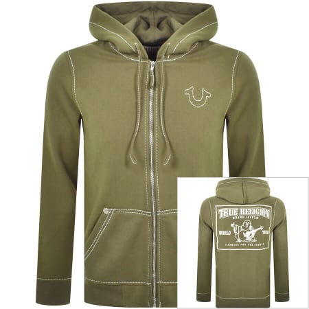 Product Image for True Religion Big T Full Zip Hoodie Green