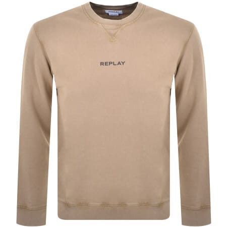 Product Image for Replay Crew Neck Sweatshirt Brown