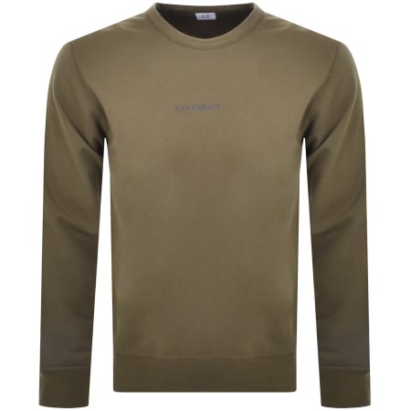 Product Image for CP Company Logo Crew Neck Sweatshirt Khaki