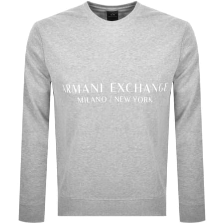 Product Image for Armani Exchange Crew Neck Logo Sweatshirt Grey
