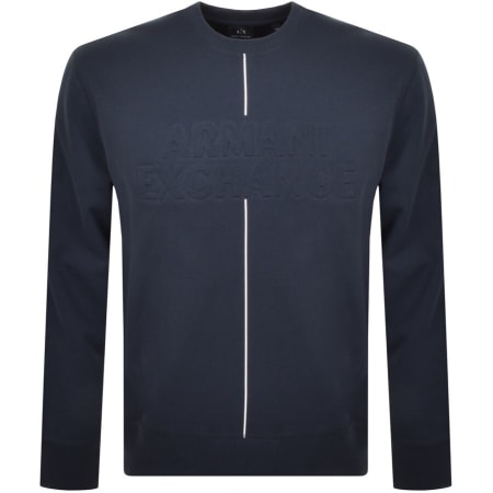 Product Image for Armani Exchange Crew Neck Logo Sweatshirt Navy