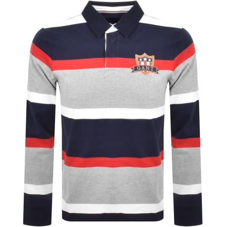 Product Image for Gant Banner Shield Long Sleeve Polo T Shirt Navy