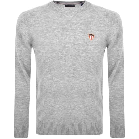 Product Image for Gant Knit Banner Shield Logo Knit Jumper Grey