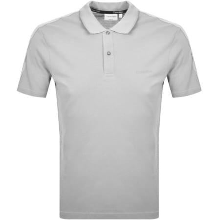 Product Image for Calvin Klein Logo Tape Polo T Shirt Grey