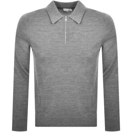Product Image for Calvin Klein Long Sleeved Knit Polo T Shirt Grey