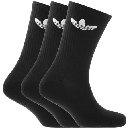 Product Image for adidas Originals Three Pack Solid Crew Socks Black