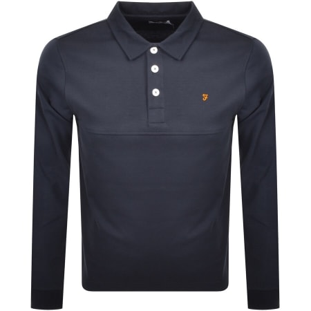 Product Image for Farah Vintage Long Sleeve Polo T Shirt Navy