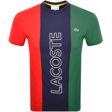 Product Image for Lacoste Crew Neck Logo Stripe T Shirt Navy
