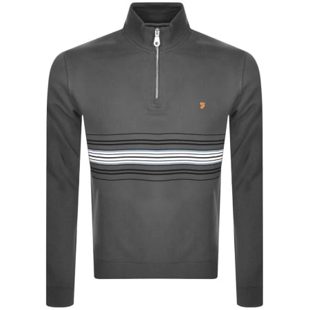 Product Image for Farah Vintage Bentham Half Zip Sweatshirt Grey
