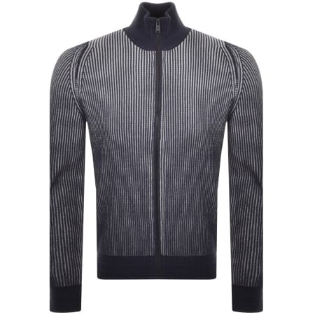 Product Image for BOSS Apoker Knit Zip Sweatshirt Navy