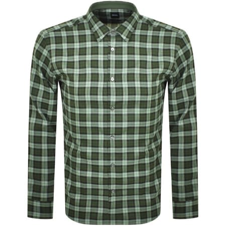 Product Image for BOSS Reid Slim Fit Long Sleeve Shirt Green