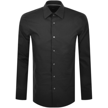 Product Image for BOSS H Hank Slim Fit Long Sleeve Shirt Black