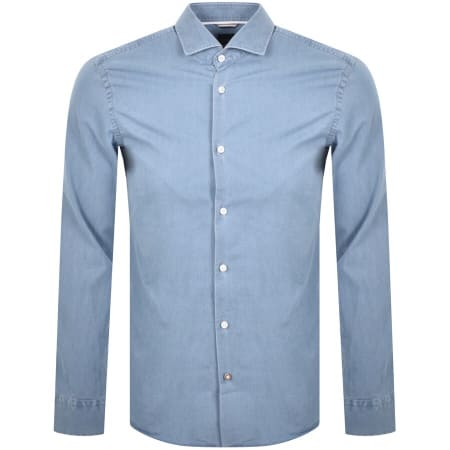 Product Image for BOSS C Hank Slim Fit Long Sleeve Shirt Blue