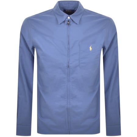 Product Image for Ralph Lauren Zip Oxford Overshirt Blue