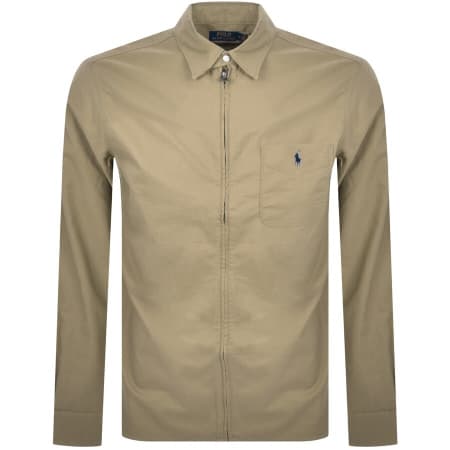 Product Image for Ralph Lauren Zip Oxford Overshirt Beige