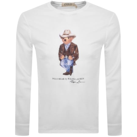Product Image for Ralph Lauren Slim Long Sleeved T Shirt White