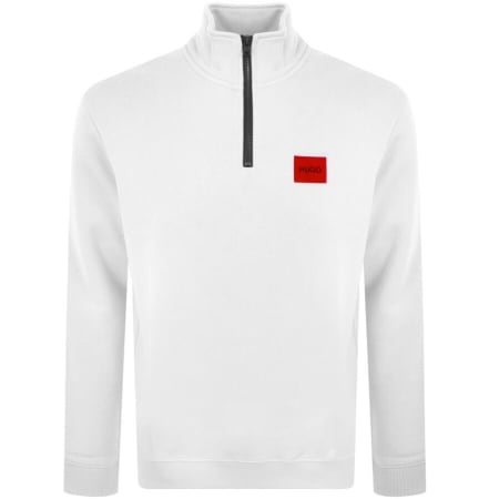 Product Image for HUGO Durty Half Zip Sweatshirt White