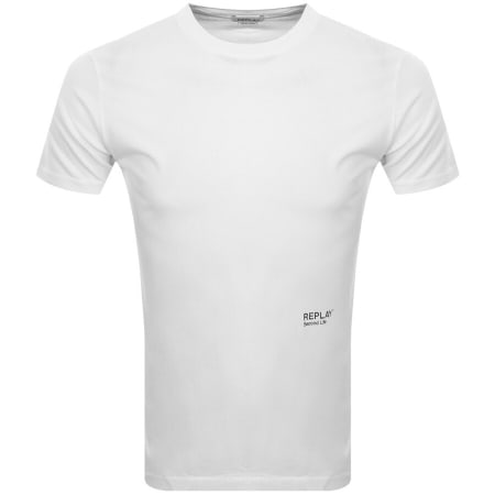 Product Image for Replay Logo Crew Neck T Shirt White