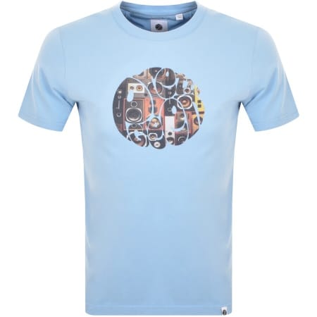 Product Image for Pretty Green Speaker Wall Logo T Shirt Blue